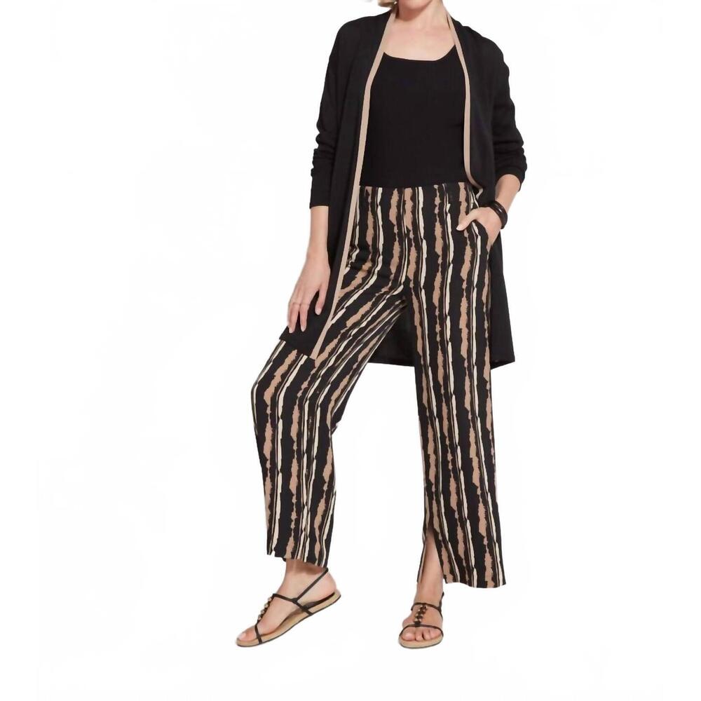NEW LYSSE avril knit duster in black/tan